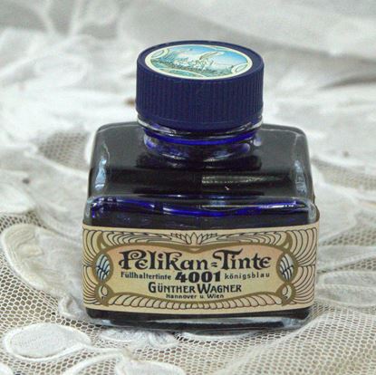 vintage potje konigsblauwe Pelikan inkt
