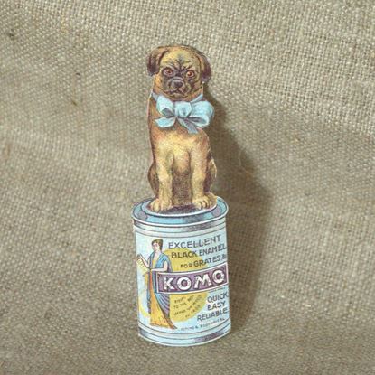 vintage reclame plaatje met hondje